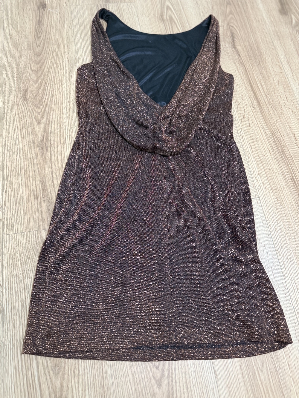Joseph Ribkoff Sparkling Brown Cowl Neck Tank